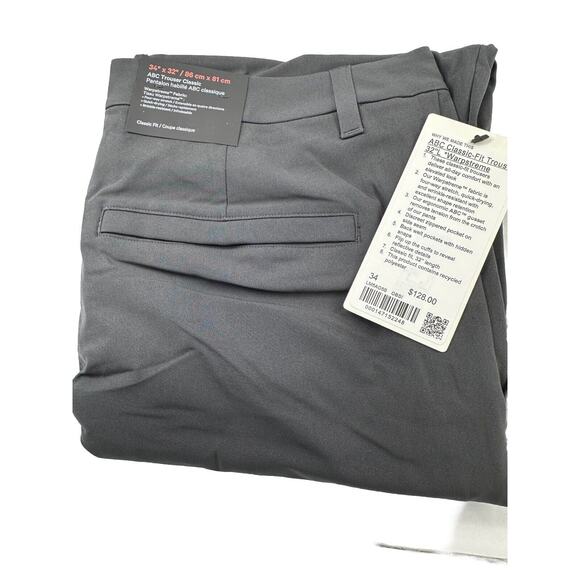 NWT $128 Lululemon ABC Classic-Fit 5Pkt Pants Trouser Warpstreme Obsidian 38x32 - Picture 4 of 11